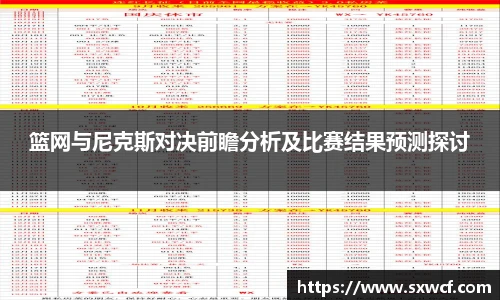 篮网与尼克斯对决前瞻分析及比赛结果预测探讨